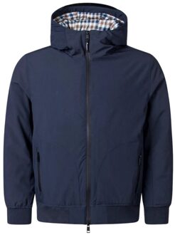 Heren Actieve Gevoerde Jas met Capuchon (Marineblauw) - maat S Navy