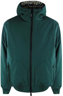 Heren Actieve Gewatteerde Jas met Kap (Jachtgroen) - XL