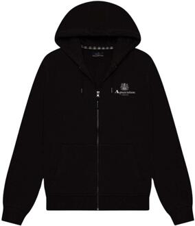 Heren Actieve Klein Logo Volledige Ritsshirt Hoodie (Zwart) - XL