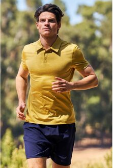 Heren Agra gestreept poloshirt (Geel) - XS