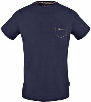 Heren Aquascutum T-shirt in marine Navy - S