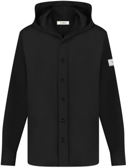 Heren Atelier Hooded Shirt Zwart Flaneur Homme , Black , Heren - L,M,S
