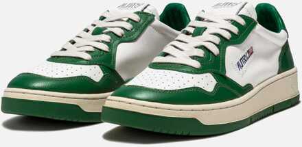 Heren Autry Bicolour Leather Court in Wit/Groen
