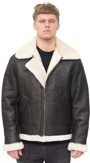 Heren B3 Aviator echt schapenvachtleer vliegend jack-Oxford - maat 2XL Bruin