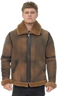 Heren B3 schapenvacht WW2 bomberjack-Arnsberg Bruin - 4XL