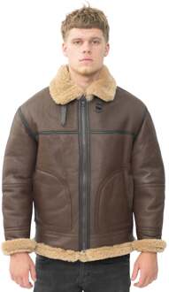 Heren B3 Shearling schapenvacht pilotenjack-Gloucester Bruin - L