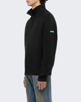 Heren badge knit cardigan Zwart - S