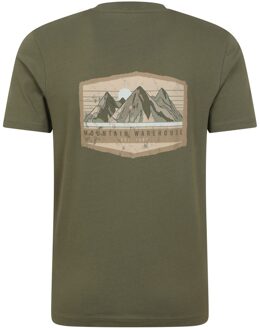 Heren Badge Organic T-Shirt (Kaki Groen) - maat 2XS