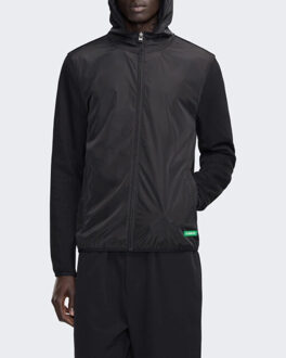 Heren badge technical zip-up - maat L Zwart