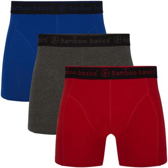 Heren Bamboe Boxershort Rico - 3-pack – Blauw/Grijs/Rood - Maat M