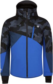 Heren baseplate geometrische ski jas Blauw