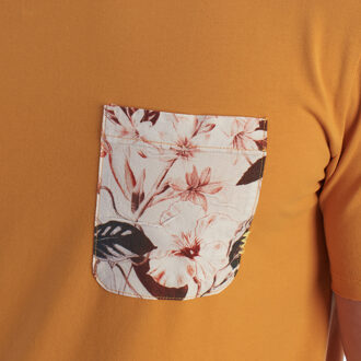 Heren Basis Katoenen Korte Mouwen T-Shirt HS24MTS30 - maat M Bruin