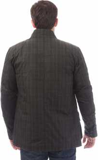 Heren Belstaff Hollingworth Plaid Waxed Cotton Fieldmaster Jacket in Charcoal Houtskool