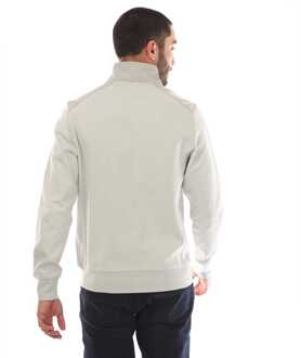 Heren Belstaff Katoen Fleece Alloy Quarter Zip Sweatshirt in Wit