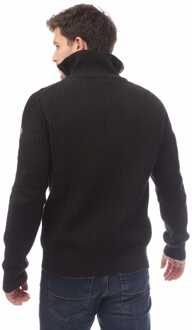 Heren Belstaff Katoen Wol Rib Stanley Quarter Zip Trui in Zwart - maat S