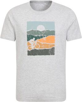 Heren Bike Organisch Katoen T-Shirt (Lichtgrijs) - maat XS