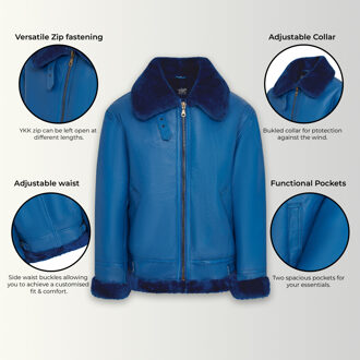 Heren blauw B3 bommenwerper RAF pilotenjack van schapenvacht - Wyndham