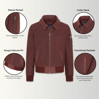 Heren Bordeaux A2 Rundleer Bomberjack-Eura - maat XL Bourgogne