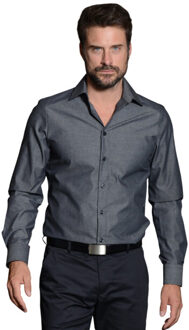 Heren borello overhemd Grijs - XXL / XXXL