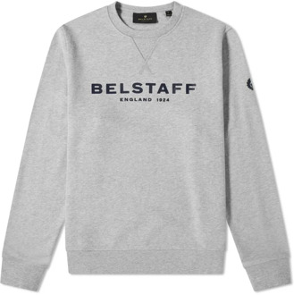 Heren Bouclé Katoenen Sweatshirt Belstaff , Gray , Heren - Xl,L,M,S