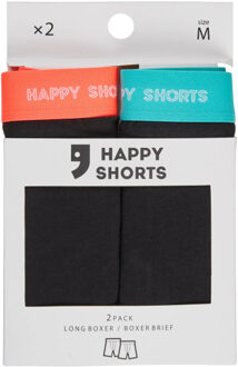 Heren boxershorts met lange pijpen boxer briefs 2-pack Zwart