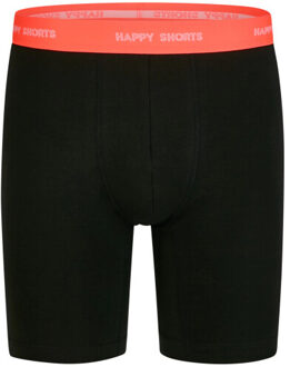 Heren boxershorts met lange pijpen boxer briefs 4-pack neon effen Zwart