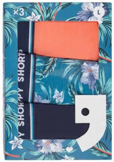 Heren boxershorts trunks 3-pack blauw/groen/oranje Veelkleurig