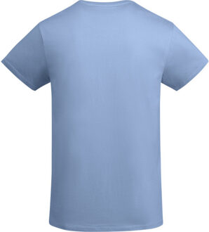 Heren breda effen t-shirt Blauw - XL