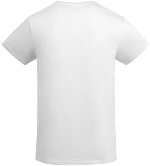 Heren breda effen t-shirt Wit - M