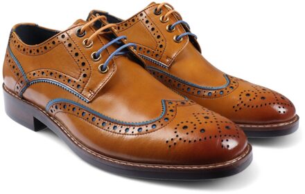 Heren Bruine Brogue Leren Klassieke Dress Schoenen - Simon
