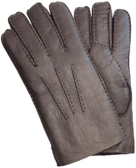 Heren Bruine Luxe Schapenvacht Leren Handschoenen - maat