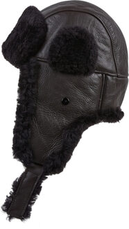Heren Bruine RAF Aviator Schapenvacht B-55 Trapper Hoed Winter Warme Leren Navigator Hoed - maat