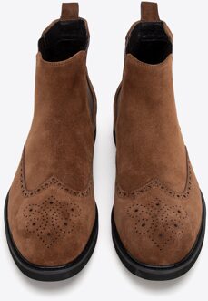 Heren Bruine Suède Leren Chelsea Boots - EU 43