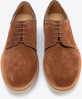 Heren Bruine Suède Leren Derby Schoenen