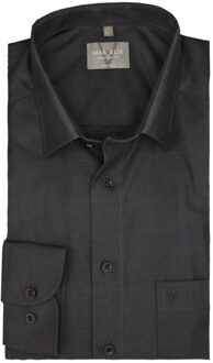 Heren chambray comfort overhemd met korte mouwen - maat 43 (XL) Grijs