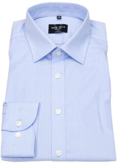 Heren chambray slim overhemd met lange mouwen - maat 42 Blauw