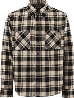 Heren check flannel shirt Zwart - L