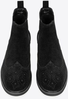 Heren Chelsea Boots in Zwart Suède Leer - maat