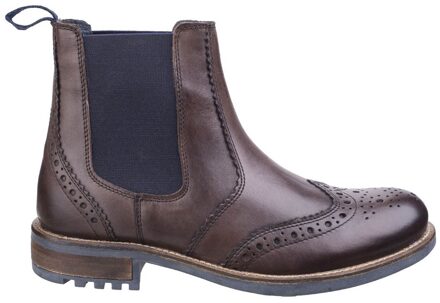 Heren Cirencester Leren Chelsea Brogue Schoenen (Bruin) - EU 40.5 / UK 7