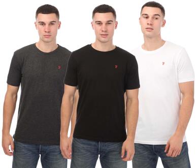 Heren Colney T-Shirt (Pak van 3) (Zwart/Grijs/Wit) Zwart/wit