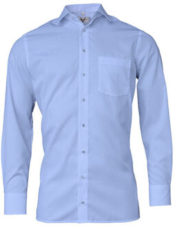 Heren comfort shirt met lange mouwen Blauw - 40 (M)
