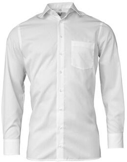 Heren comfort shirt met lange mouwen Wit - 47 (XXXL)