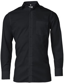 Heren comfort shirt met lange mouwen Zwart - 45 (XXL)