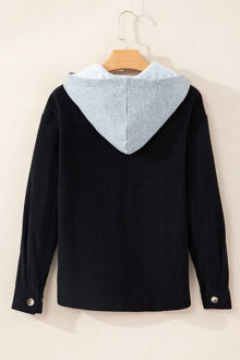 Heren Corduroy Hoodie Jas Casual Stijl - maat 2XL Zwart