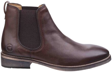 Heren Corsham Town Leather Pull On Casual Chelsea Ankle Boots (Donkerbruin) - EU 40.5 / UK 7