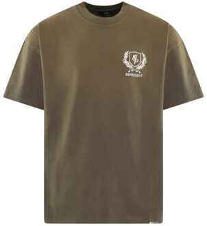 Heren crest t-shirt - maat M Beige