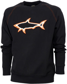 Heren Crew Neck Sweatshirt 13311933 Zwart Paul & Shark , Black , Heren - M