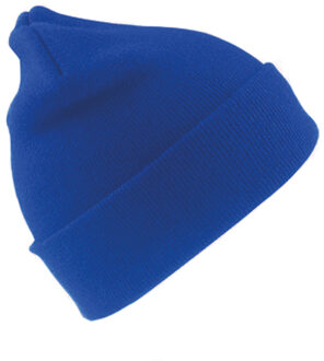 Heren/dames Beanie Wintermuts - blauw - 100% acryl wol One size