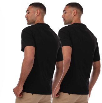 Heren Dani T-Shirt (Set van 2) (Zwart) - S