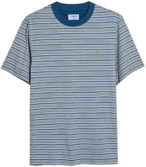 Heren Danny gestreept T-shirt met korte mouwen (Grijs) - S